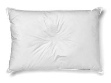 Beyaz arka plandaki beyaz yastığı kapat