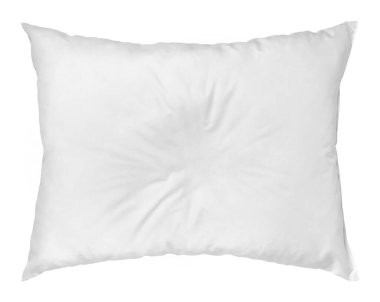 Beyaz arka plandaki beyaz yastığı kapat