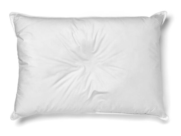 close up of  a white pillow on white background
