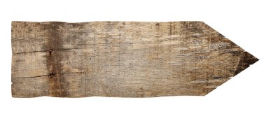 Beyaz arkaplanda ahşap bir tabelayı kapat