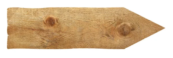 Zbliżenie Drewnianej Strzałki Znak Tła Białym Tle — Zdjęcie stockowe