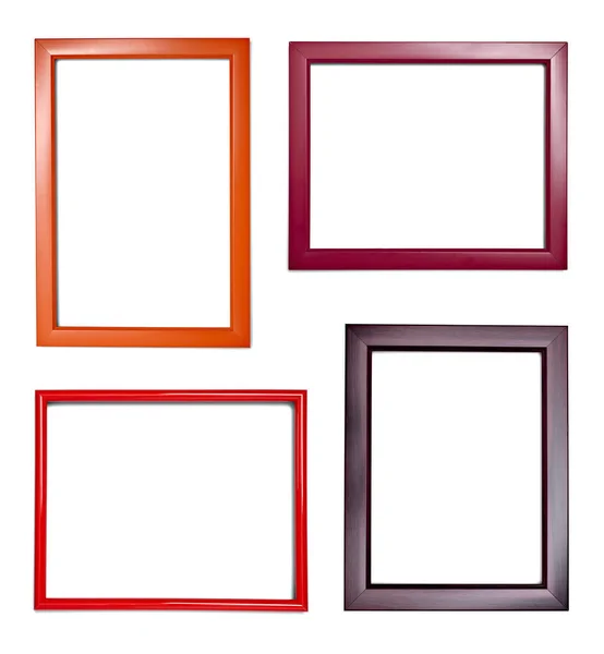 Collection Various Vintage Wood Frame White Background — Stock Photo, Image