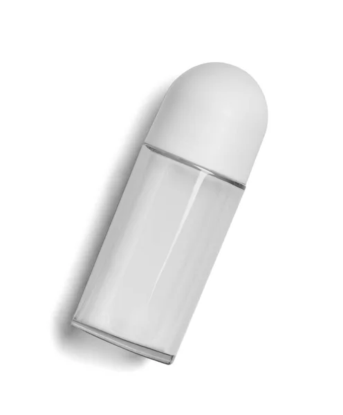 Close Van Een Witte Deodorant Stick Roll Vrouw Witte Achtergrond — Stockfoto