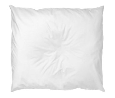 Beyaz arka plandaki beyaz yastığı kapat