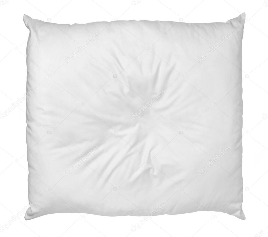 close up of  a white pillow on white background