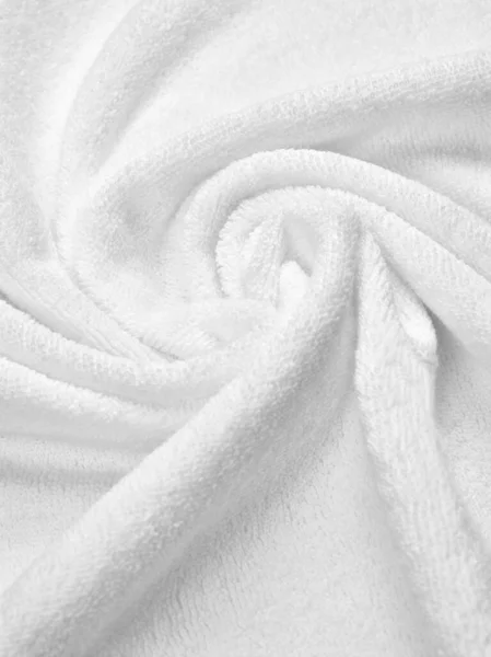 Close Van Een Witte Handdoek Badkamer Witte Achtergrond — Stockfoto