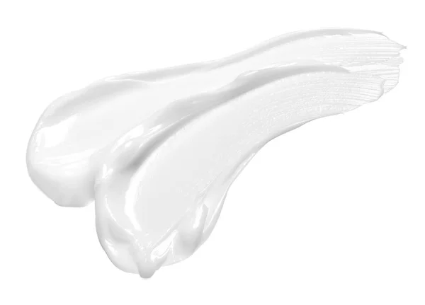 Close White Cream Sample White Background — Stock Photo, Image