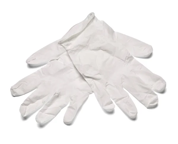 Close White Latex Protective Gloves White Background — Stock Photo, Image