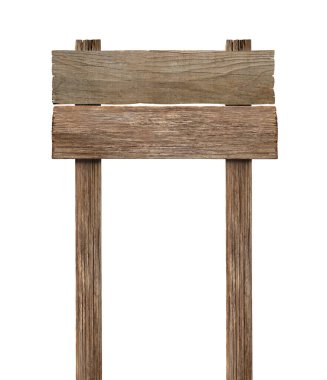 Beyaz arkaplanda ahşap bir tabelayı kapat