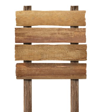 Beyaz arkaplanda ahşap bir tabelayı kapat