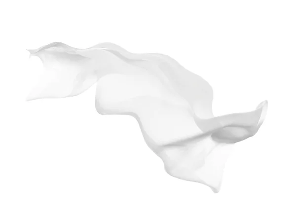 Beyaz Arkaplanda Akan Beyaz Kumaş Örtüsünü Kapat — Stok fotoğraf