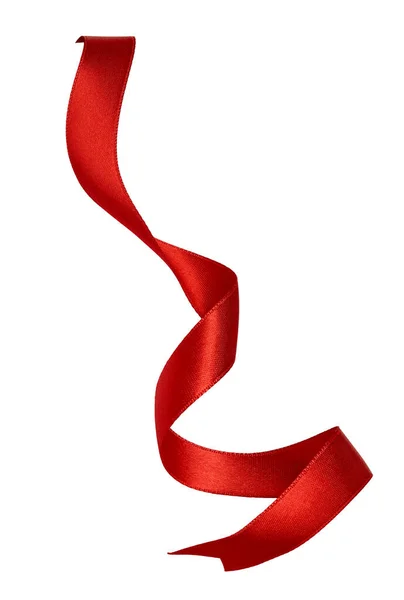 Close Red Ribbon Bow White Background — Stock Photo, Image