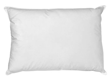 Beyaz arka plandaki beyaz yastığı kapat