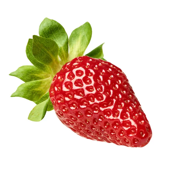 Nahaufnahme Einer Erdbeere Auf Weißem Hintergrund — Stockfoto