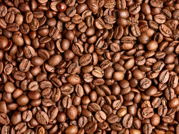 Zbliżenie Ziaren Kawy Tworzących Tło — Zdjęcie stockowe
