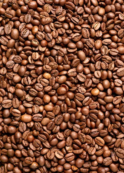 Närbild Kaffebönor Bildar Bakgrund — Stockfoto