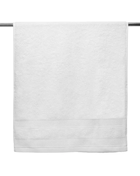 Close White Towel Bathroom White Background — Stock Photo, Image