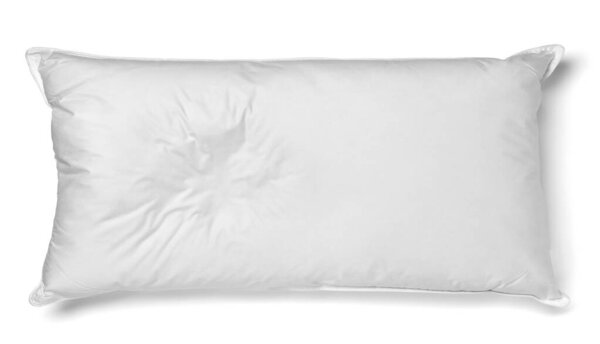 close up of  a white pillow on white background