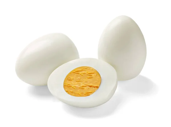 Alimento de huevo desayuno hervido comida saludable proteína amarilla yema blanca dieta ingrediente fresco cocido comida orgánica — Foto de Stock