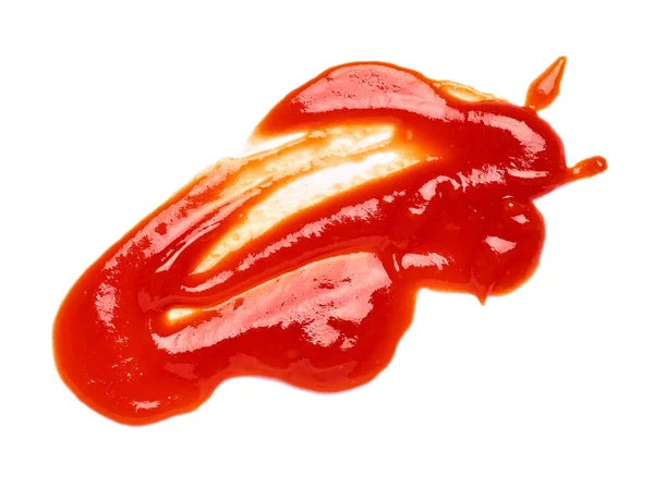 Ketchup macchia di carne goccia di cibo salsa di pomodoro incidente schizzo liquido sporco rosso fiocco — Foto Stock