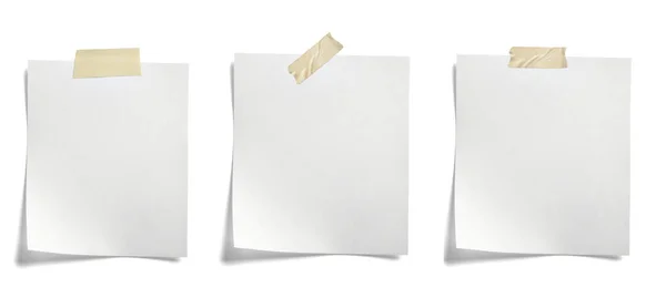 Papel mensagem nota lembrete fundo em branco escritório negócio branco página vazia etiqueta fita adesiva — Fotografia de Stock