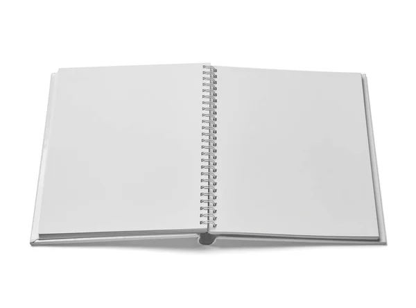 Open boek papier onderwijs pagina literatuur notebook leerboek achtergrond blanco wit geïsoleerd — Stockfoto