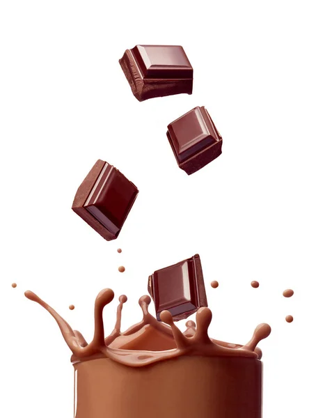 Chocolate milk splash drink beverage dairy drop — Stock Photo, Image