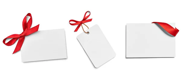 Stuha luk karta poznámka papír štítek dárek dovolená značka značka strana narozeniny chirstmas oslava pozdrav — Stock fotografie