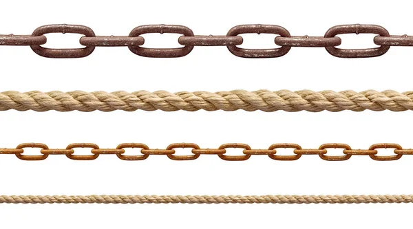 Łańcuch linowy łańcuch metalowy ogniwo stalowe kabel linii — Zdjęcie stockowe