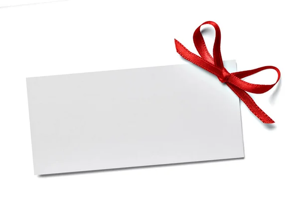 Szalag íj kártya jegyzet karácsony ünneplés üdvözlő meghívó — Stock Fotó