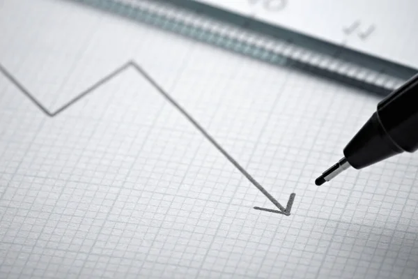Biznes finanse ołówek wykres biuro — Zdjęcie stockowe