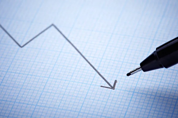 Üzleti finanszírozás ceruza grafikon iroda — Stock Fotó