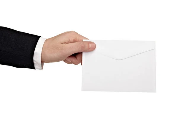 Λευκό σημειωματάριο ετικέτα χέρι κρατώντας χαρτί — Φωτογραφία Αρχείου