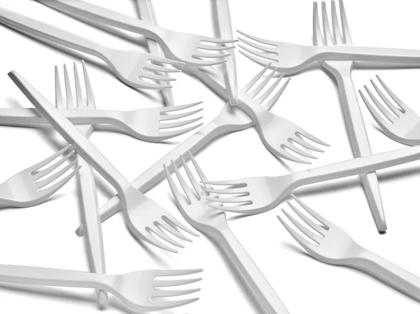 Plastic cutlery fork utensil recycling disposable — Stock Photo, Image