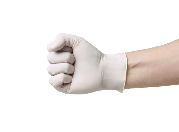 Corona virus coronavirus epidemie handschoen beschermende bescherming virus medische gezondheid vuist kracht hand — Stockfoto