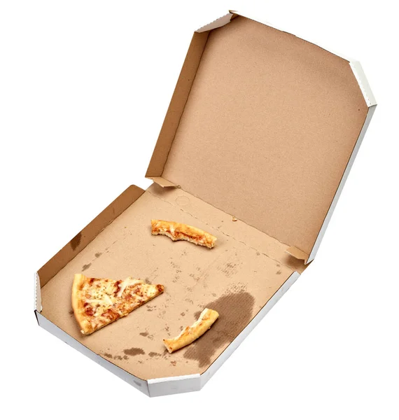 Pizza box food cardboard delivery package meal dinner lunch — Stock Photo, Image