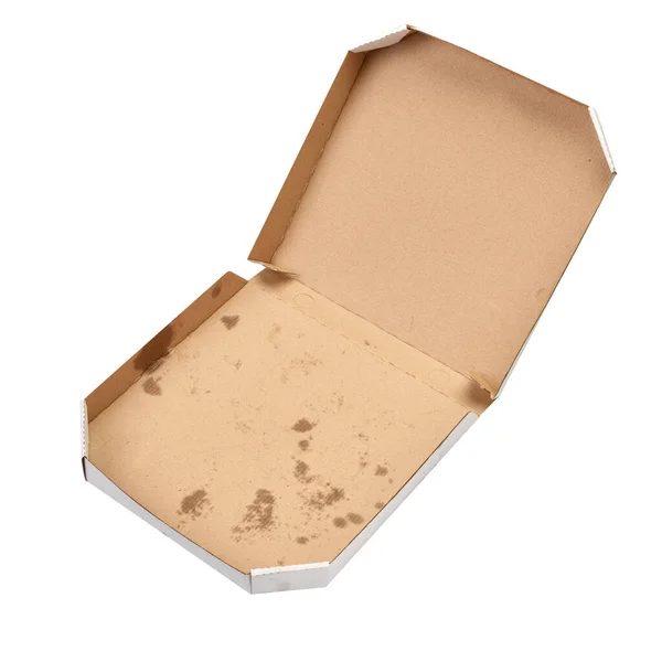 Pizza kutusu yemek karton teslimat akşam yemeği öğle yemeği — Stok fotoğraf