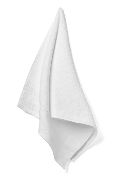 Havlu pamuğu banyodaki beyaz spa kumaşı. — Stok fotoğraf