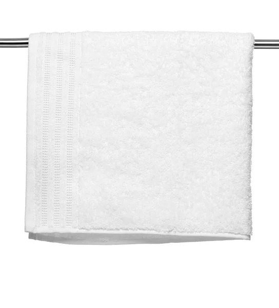 Πετσέτα βαμβάκι μπάνιο λευκό spa ύφασμα ύφασμα — Φωτογραφία Αρχείου