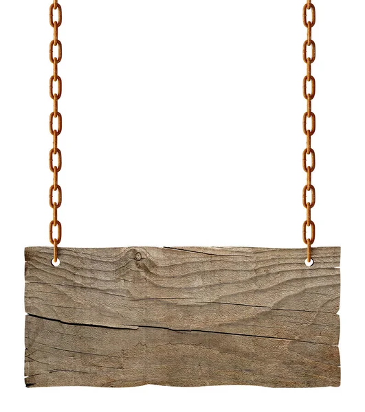 Letrero de madera cadena ropesignboard señalización — Foto de Stock