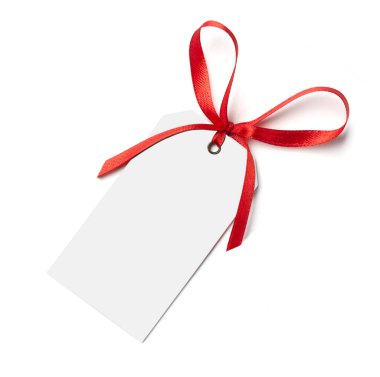 Tebrik kartı kırmızı kurdelesini not et