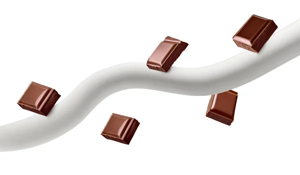 Çikolata parçalı süt sıçraması — Stok fotoğraf
