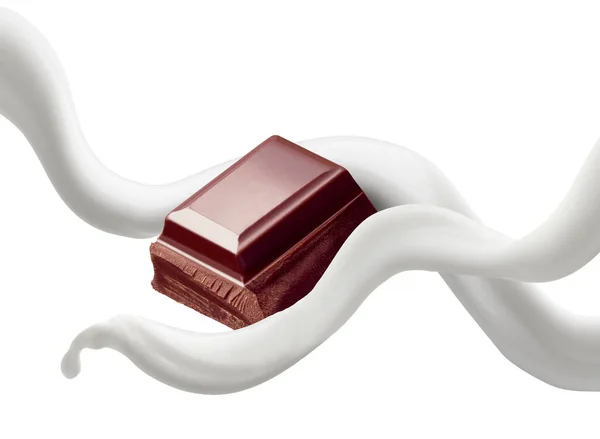チョコレートミルクスプラッシュフロー — ストック写真