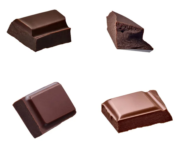 Schokoladenstück Süßspeise Dessert fällt — Stockfoto