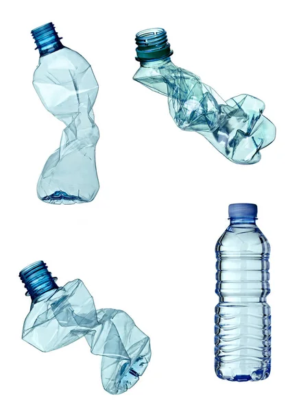 Bottiglia di plastica contenitore di acqua riciclaggio rifiuti — Foto Stock