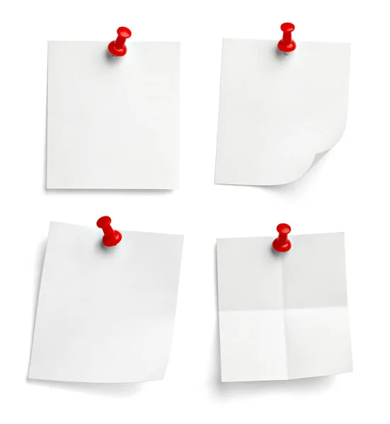 Notera papper push pin meddelande röd vit svart — Stockfoto