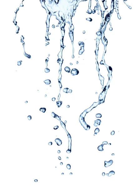 스플래시 블루 드롭 액체 거품 물 — 스톡 사진
