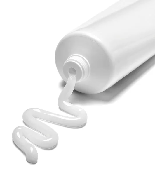 Крем лосьон красоты зубная паста белый тюбик гигиены здравоохранения — стоковое фото