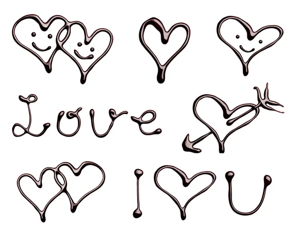 Cartas de chocolate coração amor dia dos namorados — Fotografia de Stock