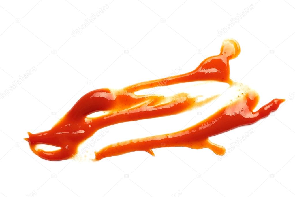 Ketchup Fleck Aus Weißem T Shirt Ketchup Stain